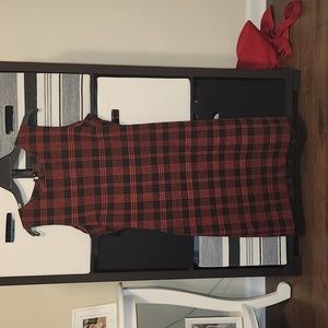 Timmy Hilfiger plaid black and red sleeveless dress, size 12